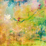 "Kolibri" Gouache auf Leinwand, 70x100 cm, Andrea Gehrke