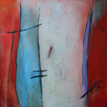 035 Gefunden, Öl und Acryl auf Leinwand, Herta Reitz, 58 x 58 cm