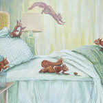 437 Sonntagmorgen-alle da, 75 x 100 cm, Ursula Lebherz