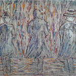 "Regenmänner" Acryl auf Leinwand, 70x100 cm, 1.650 €, Gudrun Voigt
