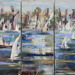 "Seen Triptychon" Acryl auf Leinwand, 70x100 cm, 650 €, Barbara Ziegert