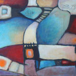 317 Farbenspiel V,Öl und Acryl auf Leinwand, Herta Reitz, 65 x 80 cm