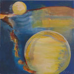 108 Kreisgeschichten II, Acryl auf Leinwand, Brigitte Reich, 60 x 60 cm