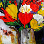 083 Tulpen, Acryl auf Leinwand, Gudrun Voigt, 80 x 80 cm
