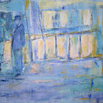 004 BlaueStunde, Acryl und Pastell auf Leinwand, Gitta Junge, 80 x 100 cm