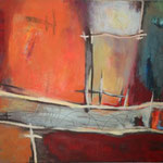 030 Neue Wege, Öl und Acryl auf Leinwand, Herta Reitz, 80 x 100 cm