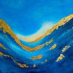 "Woge des Lichts"Acryl und Schlagmetall auf Leinwand, 70x100 cm, 600 €, Danijela Galic