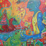  312 Blauer Engel II, Acryl auf Leinwand, Nicole Wächtler, 80 x 100 cm