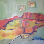252 Im Gedächtnis, Acryl auf Leinwand, Brigitte Reich, 80 x 100 cm