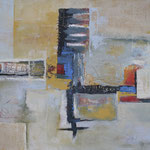 100 Abstrakt 2203, Öl und Acryl auf Leinwand, Herta Reitz, 75 x 115 cm