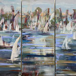 "Seen Triptychon" Acryl auf Leinwand, 70x100 cm, 650 €, Barbara Ziegert