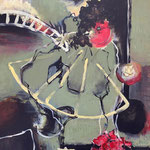 273 Das gelbe Kleid, Acryl auf Leinwand, Wolf Pannitschka, 80 x 60 cm