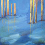 167 Holz aus Wasserserie, Acryl auf Leinwand, Brigitte Reich, 112 x 80 cm