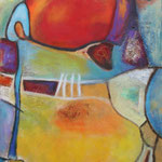 040 Farbenspiel II, Öl und Acryl auf Leinwand, Herta Reitz, 100 x 70 cm