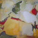 029 Late Summer, Acryl/Öl auf Leinwand 2-teilig, Herta Reitz, je 160 x 90 cm