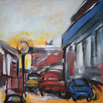 262 Großstadt II, Acryl auf Leinwand, Heide Göbel, 80 x 80 cm