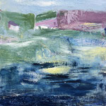 431 Abstarkt Blau und Gelb, Acryl/Collage auf Leinwand, 70 x 50 cm