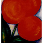 121 Flora Apricot, Acryl auf Papier, Herta Reitz, 90 x 70 cm