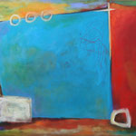 080 Farbenspiel 5a, Öl und Acryl auf Leinwand, Herta Reitz, 76 x 116 cm