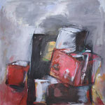 250 Gestapelt, Acryl auf Leinwand, Heide Göbel, 70 x 70 cm