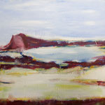 363 Landschaft, Acryl/Collage auf Leinwand, Gitta Junge, 50 x 50 cm