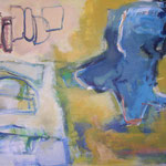 137 Gleichgewichtsübung, Öl und Acryl auf Leinwand, Manfred  Rüth, 100 x 130 cm