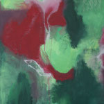 085 Grüner Grund, Acryl auf Leinwand, Ilse Leineweber, 100 x 70 cm
