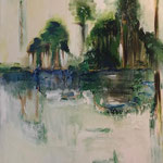 411 On the Lake, Acryl/Textur auf Leinwand, Silvia Genova, 90 x 70 cm