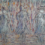 "Regenmänner" Acryl auf Leinwand, 70x100 cm, 1.650 €, Gudrun Voigt
