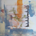 394 Sommer III, Acryl auf Leinwand, Francoise Vanden Eede, 50 x 50 cm