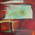 318 Tief im Rot I, Öl und Acryl auf Leinwand, Herta Reitz, 70 x 50 cm