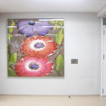 「花歌 」　170×164cm 染色 ローケツ染め  日本新工芸 2006年 会員佳作賞 堀内晴美