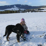 Erster Schneeausflug mit Laika und Selina