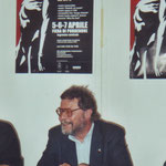 Mario in conferenza stampa durante il Diabolik Fest di Pordenone