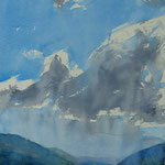 Un ciel - Alpes - Aquarelle sur papier