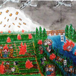 『乙川の川の中へ避難』