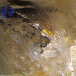 Detail of  a huge specimen of Brazilian topaz in a glass case, Harvard Museum of Natural History