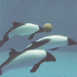 82360「点描13,860個の可能性（イルカの3ON3）」:226644・しゅうたん