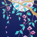 Sakura (inspiration haiku de Bashô) - 50x100 cm - acrylique - indisponible
