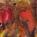 Farbharmonie in Rot und Braun, Aquarell (2011) (abstrahiertes Herbstlaub)
