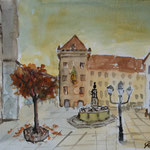 Nürnberg, Nassauer Haus, Aquarell, überarbeitet (2025)