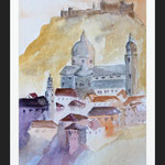 Salzburg, Dom, Aquarell (2021)
