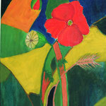 Mohnblume, Acryl, Abstrakt