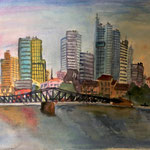 Frankfurt, Skyline, Aquarell (2018)