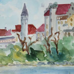 Wasserburg am Inn, Aquarell (2018)