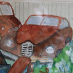 Autofriedhof, Aquarell (2014)