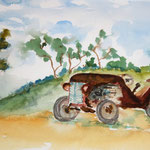 Alter Traktor, Aquarell (2014)