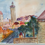 Nürnberg, Am Westtor, Aquarell (2018)