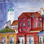 München, Alter Peter, Aquarell (2016)