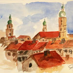 Erlangen, Altstadt,  Aquarell (2016)